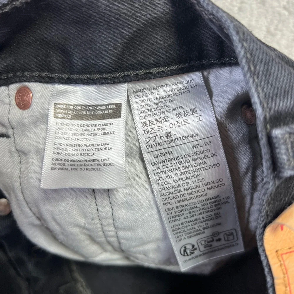 Levis 501 Jeans Mens 30x 32 Black Faded Original Straight‎ Denim 29x30 Actual